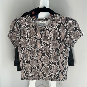 Aritzia Babaton XS Snakeskin Cropped Tee